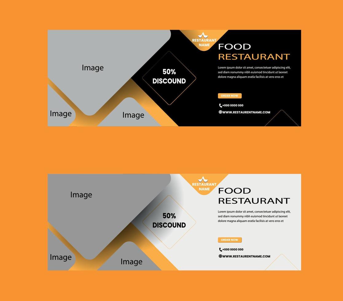 Restaurant Social Media Posts Template vector