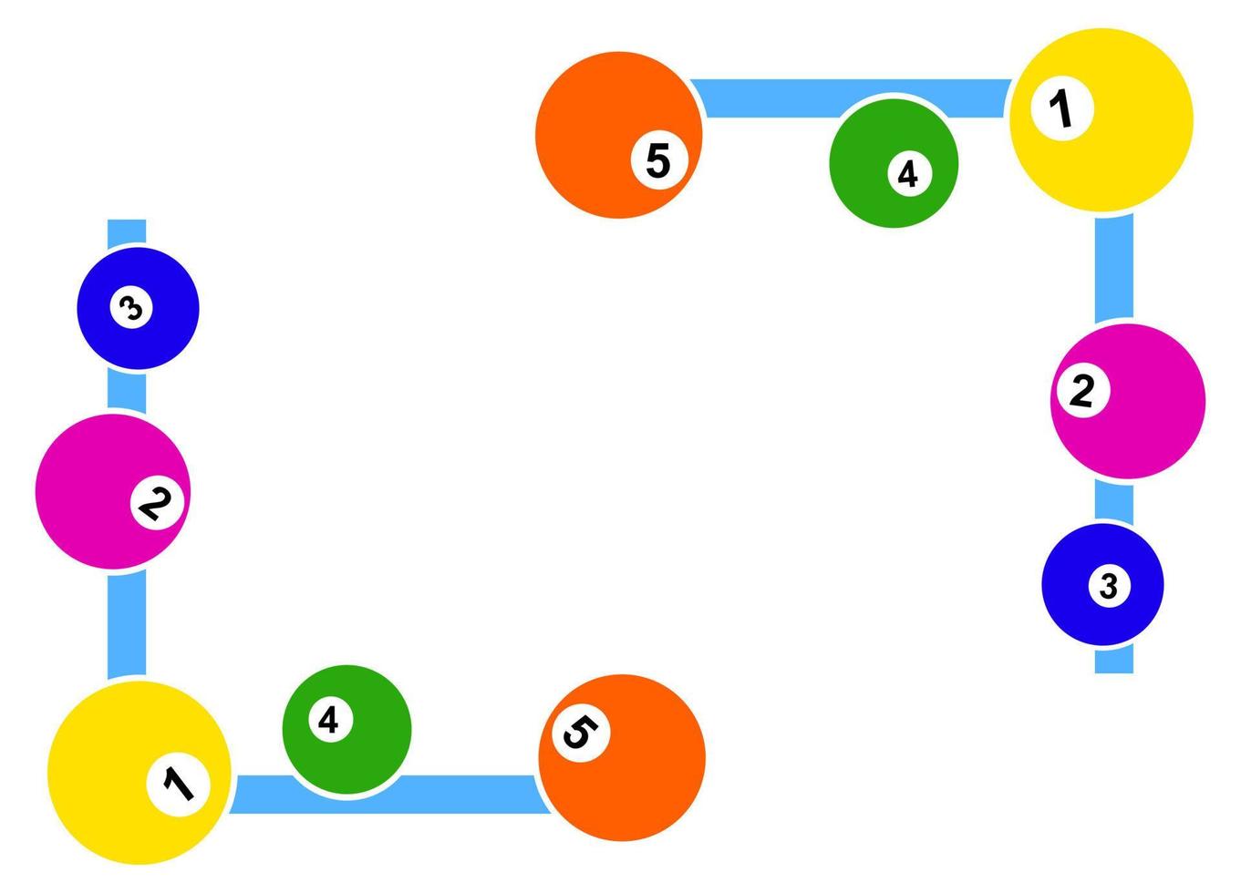 Pool Ball Corner Borders vector