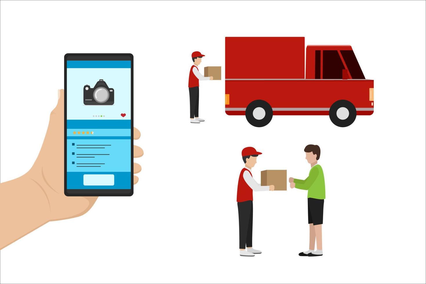 vector design of online shopping services via smartphone