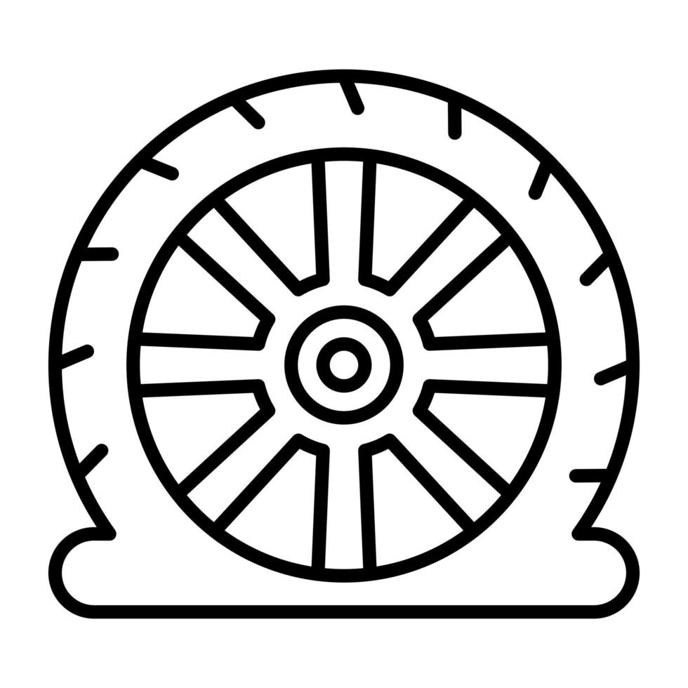 Flat Tire vector icon