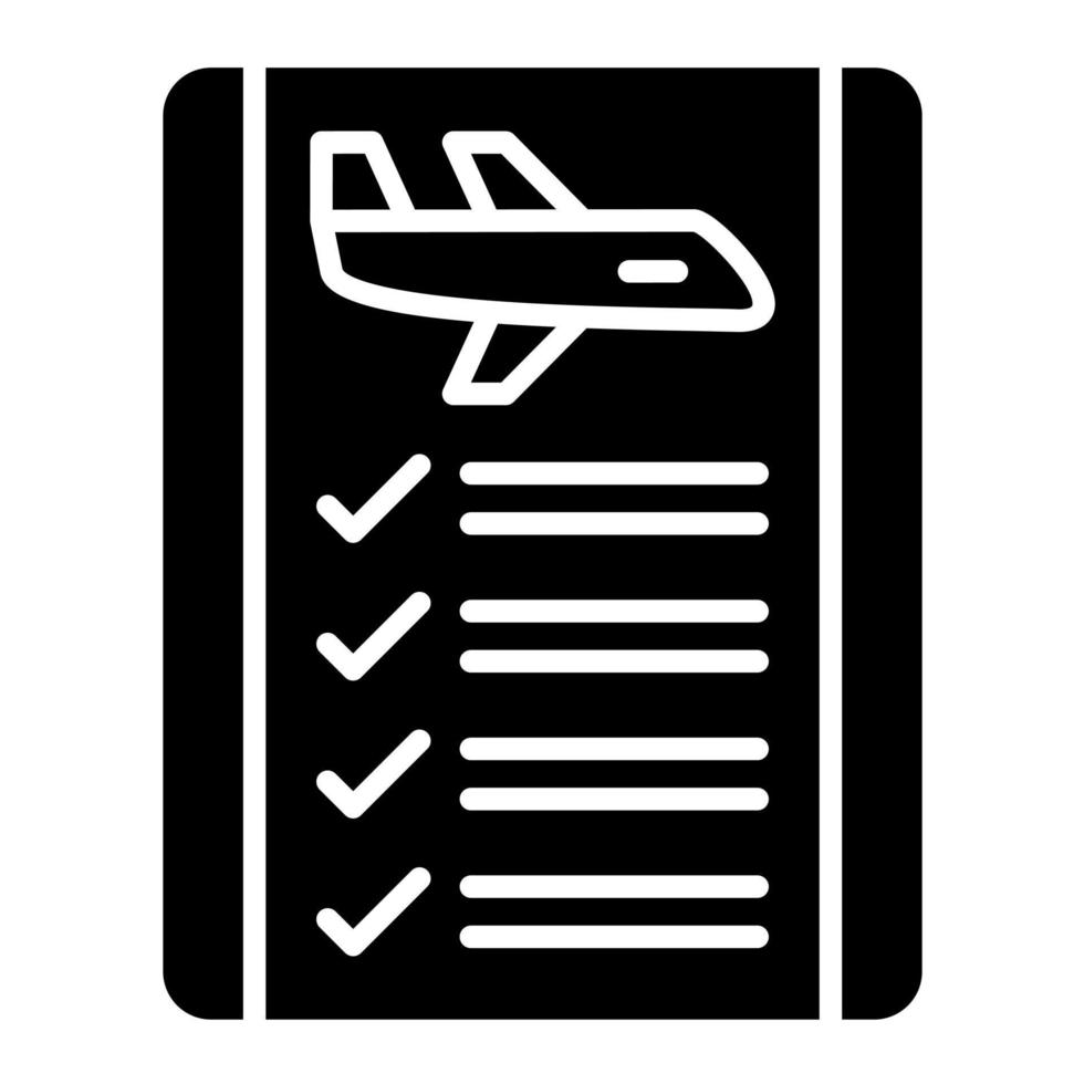 Flight Checklist vector icon