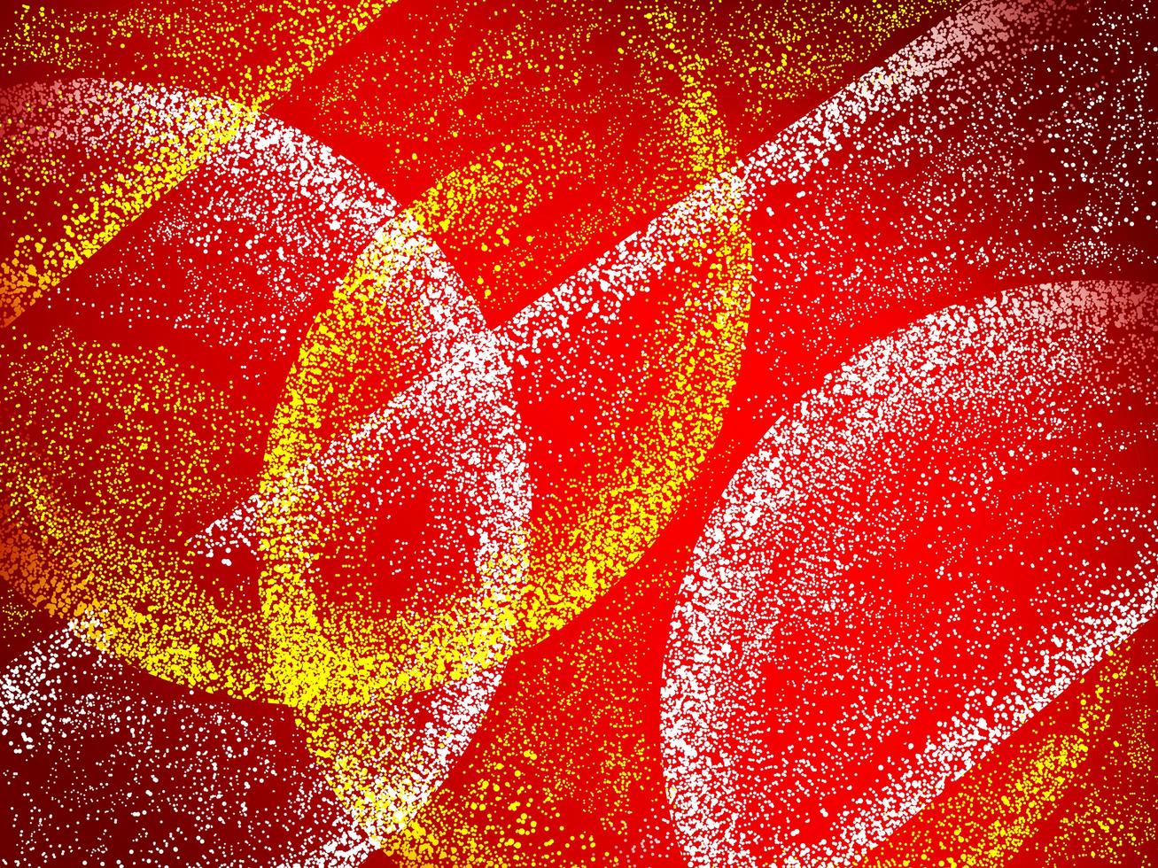 Line and circle particles in red background. Dynamic dots particle design photo