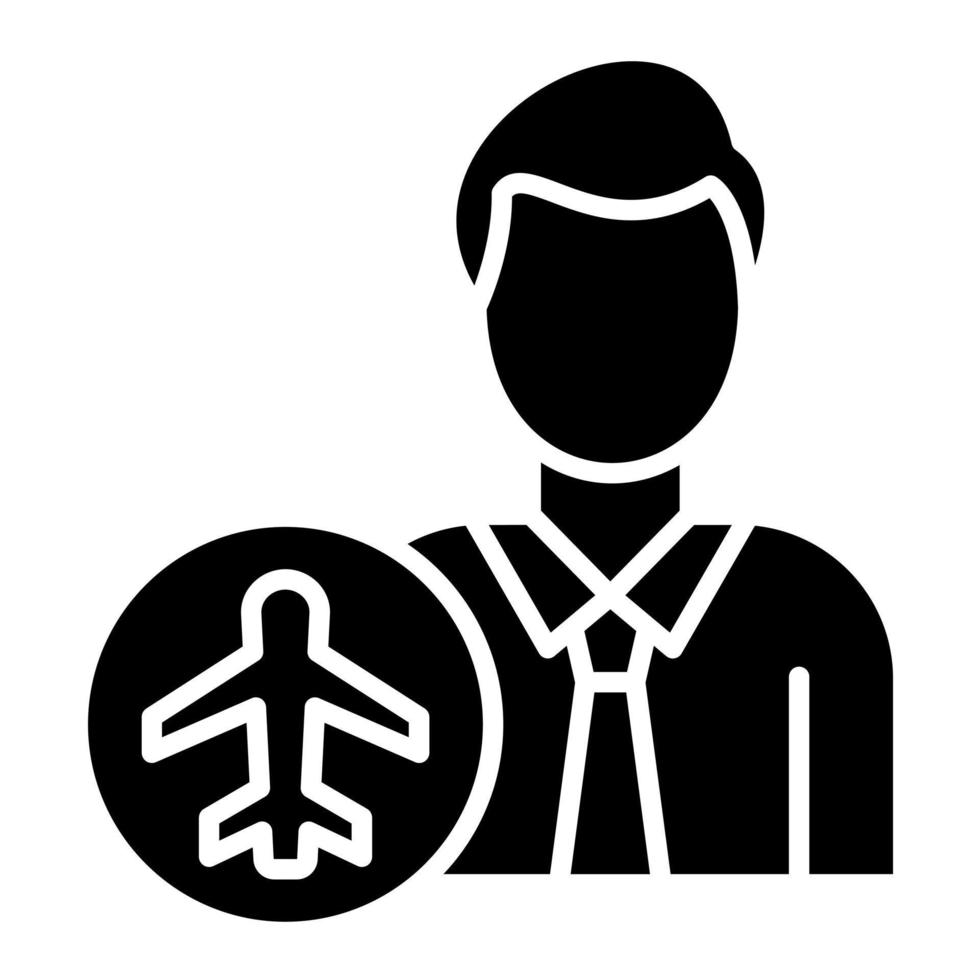 Flight Attendant vector icon