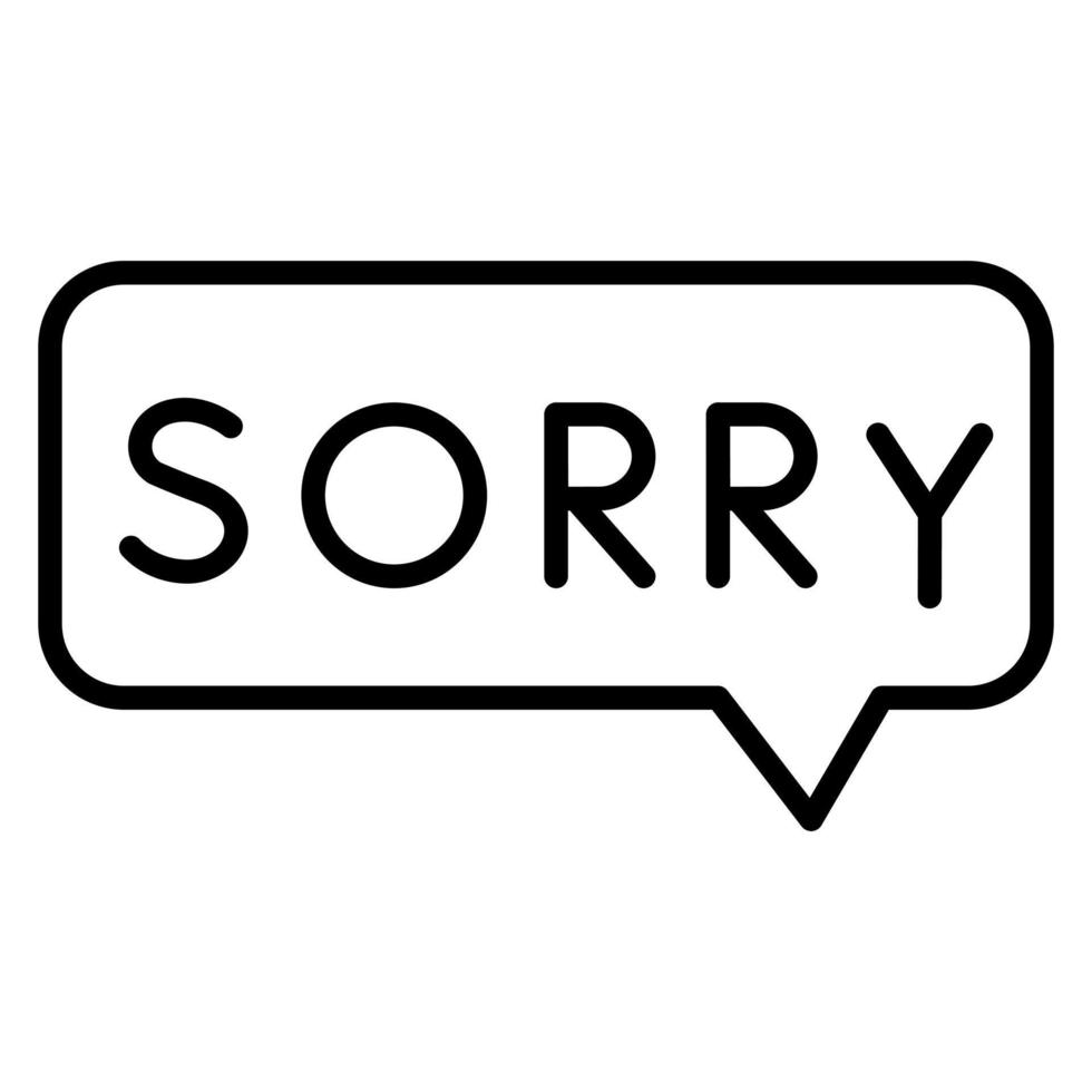 Apology vector icon