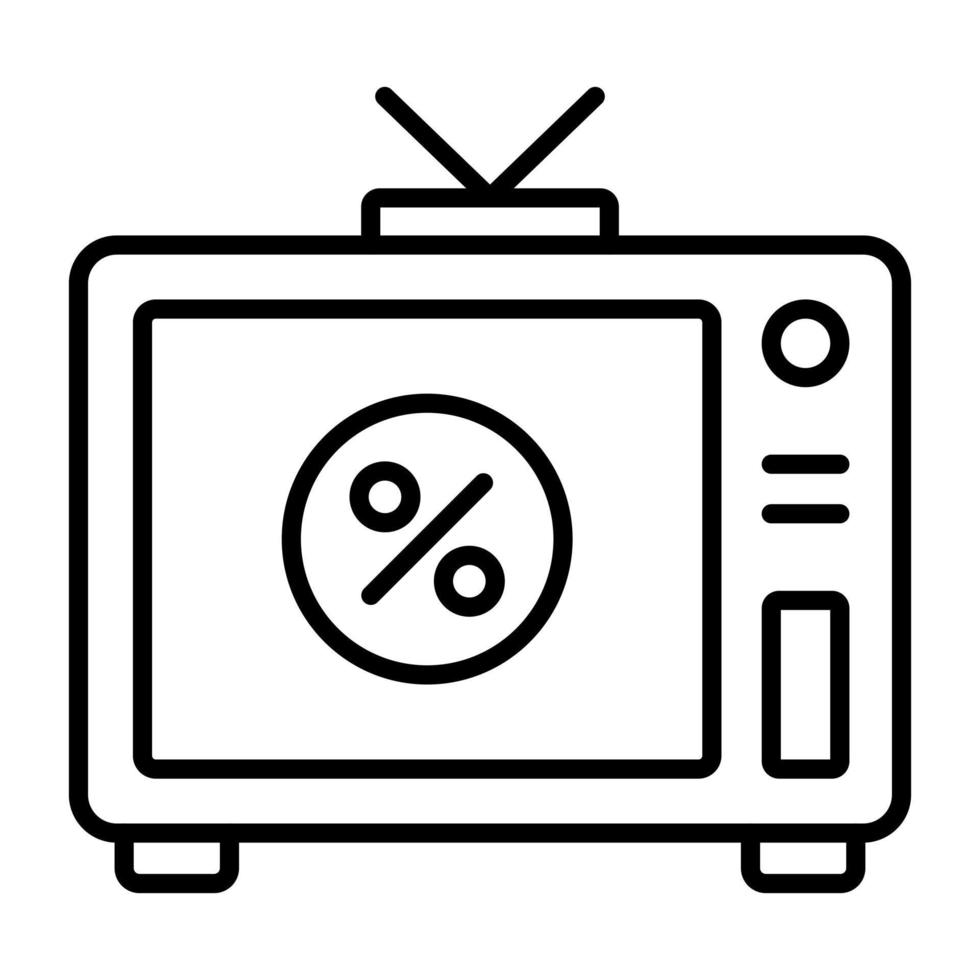 televisión rebaja vector icono
