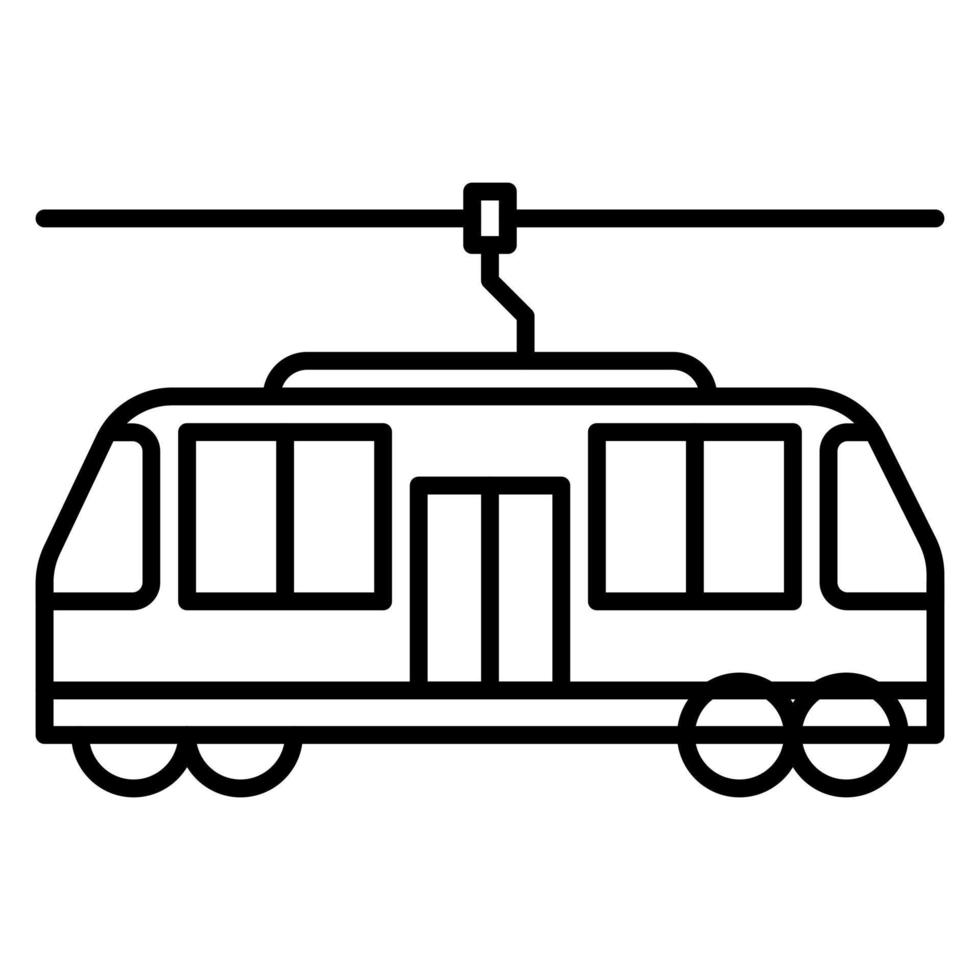 Tramcar vector icon