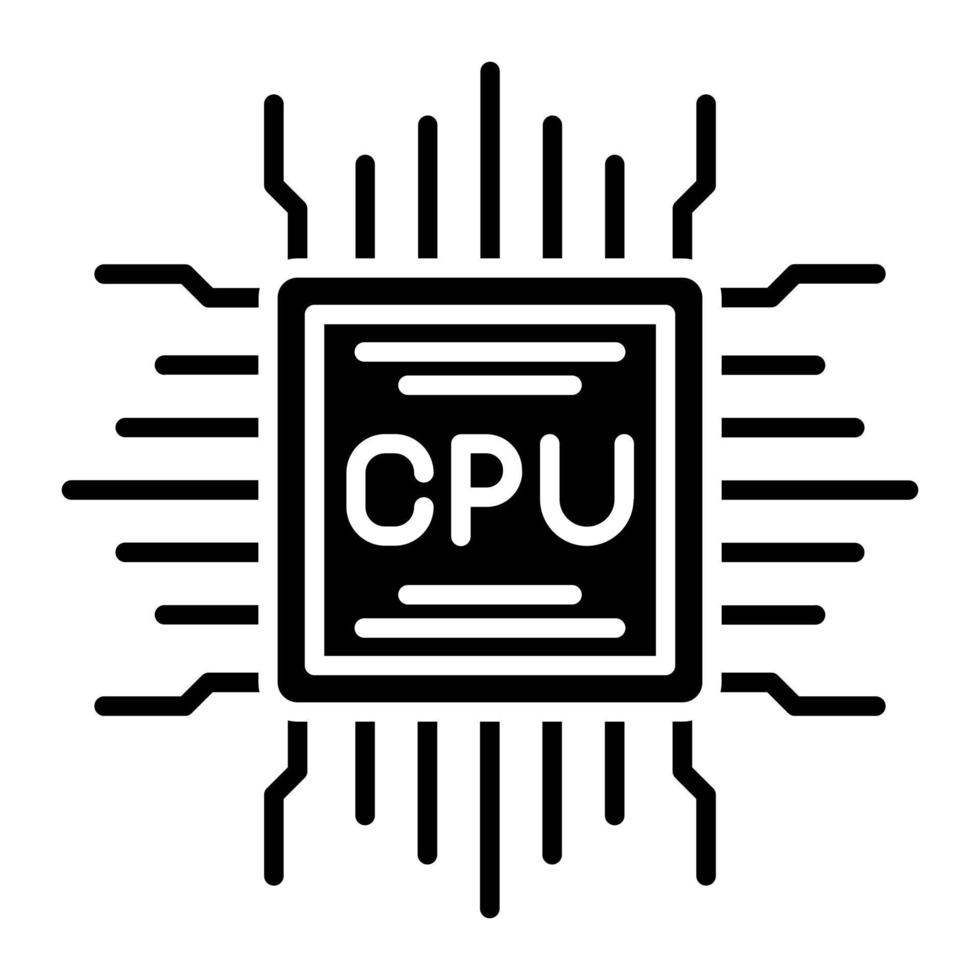 icono de vector de cpu