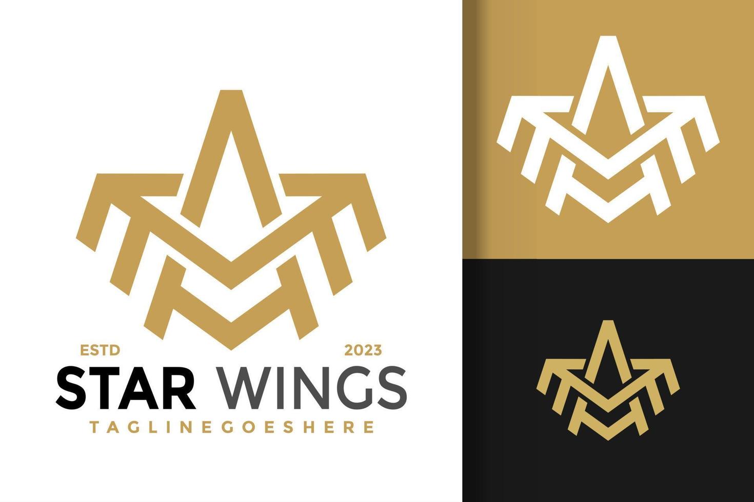 Letter M star wing logo vector icon illustration