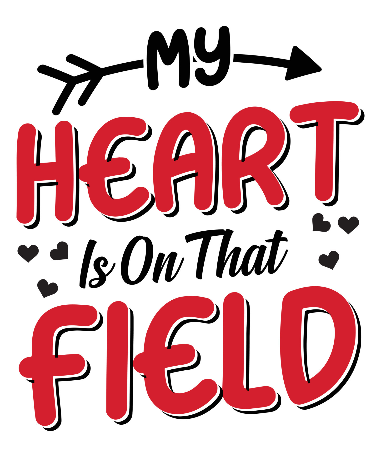 My heart is on that field t shirt design, Baseball t shirt design
