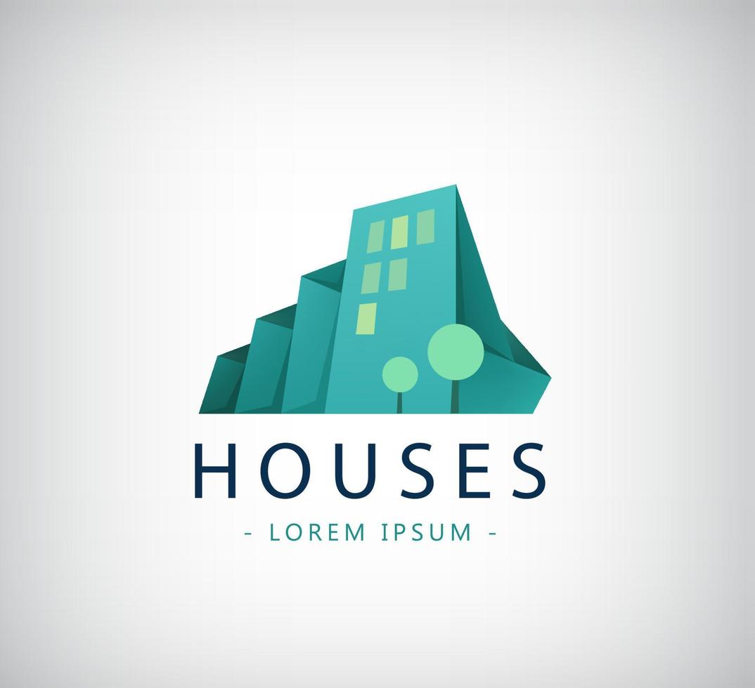 vector abstract colorful city, building composition sign, icon, logo isolated