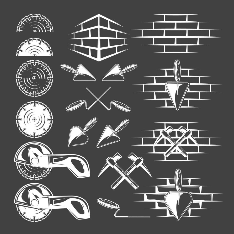 Set of vintage work tools vector
