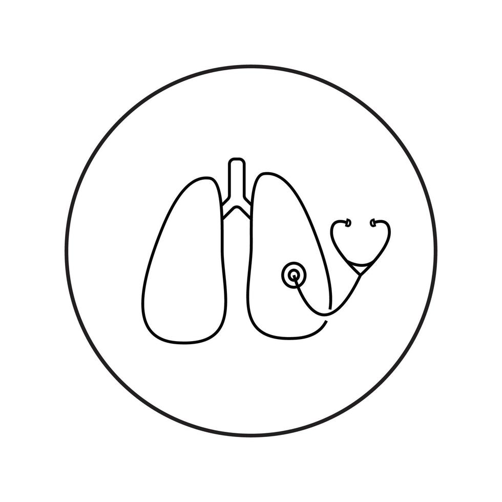 Lungs linear icon. Medicine, pulmonology vector