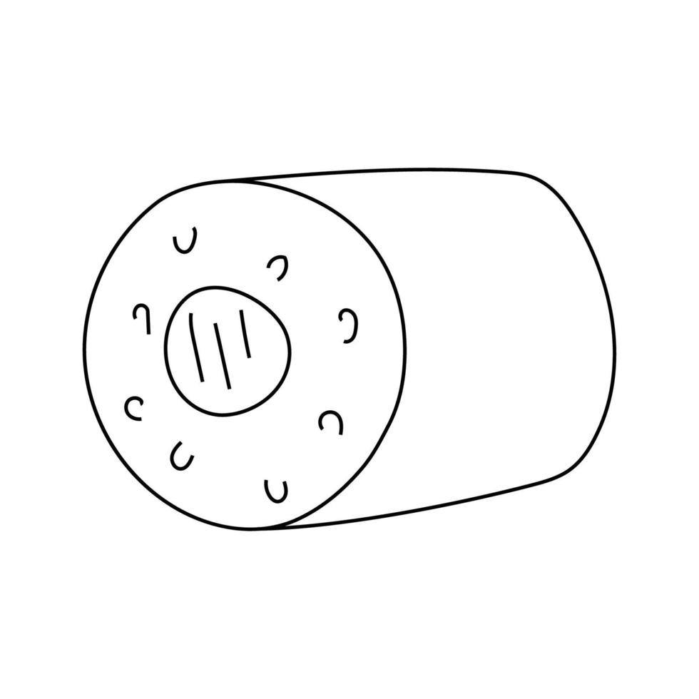 Hand drawn vector illustration of sushi, rolls.