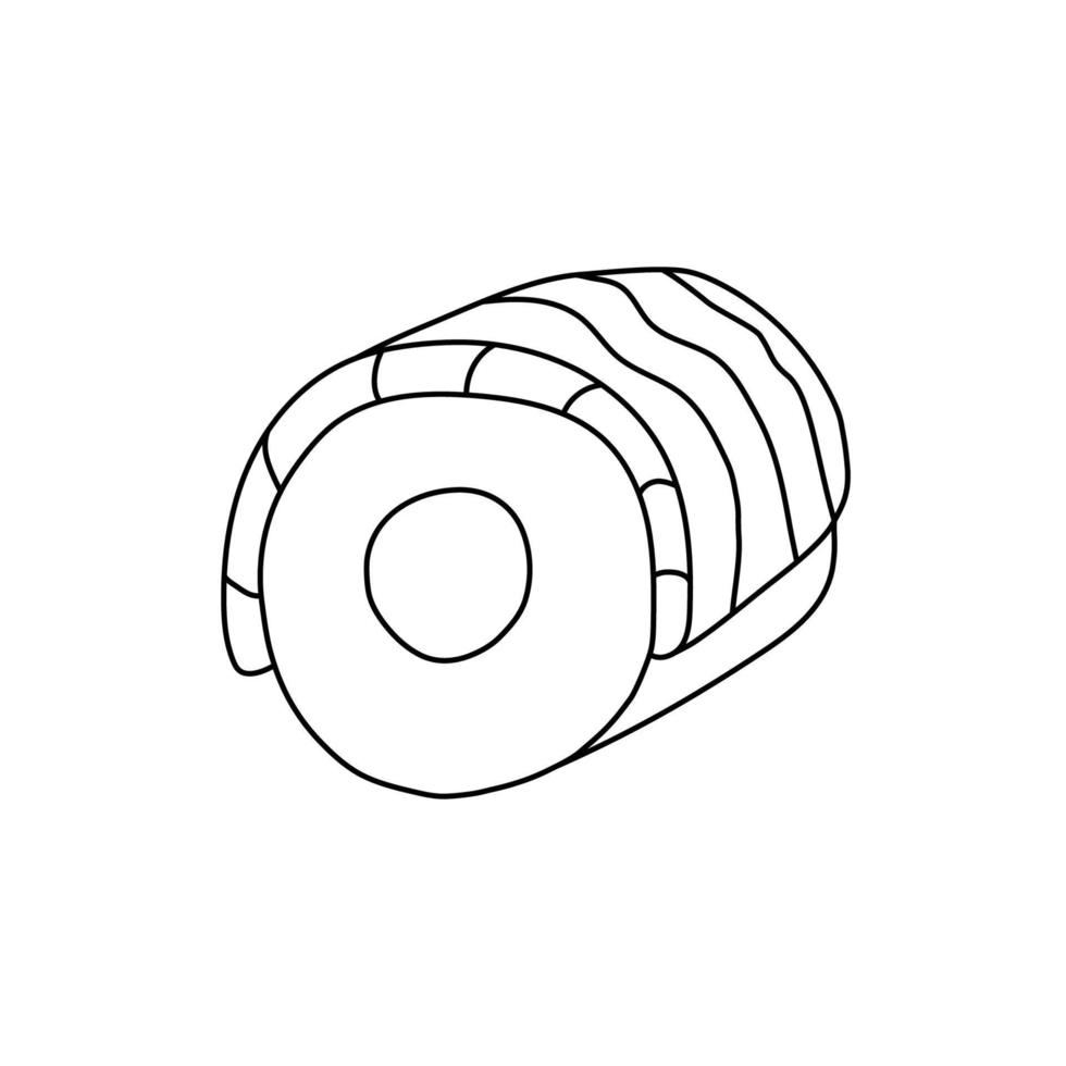 Hand drawn vector illustration of sushi, rolls.
