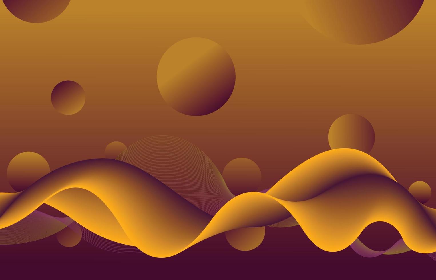 Modern Abstract Yellow Resonance Wavy Cercles Background Wallpaper vector