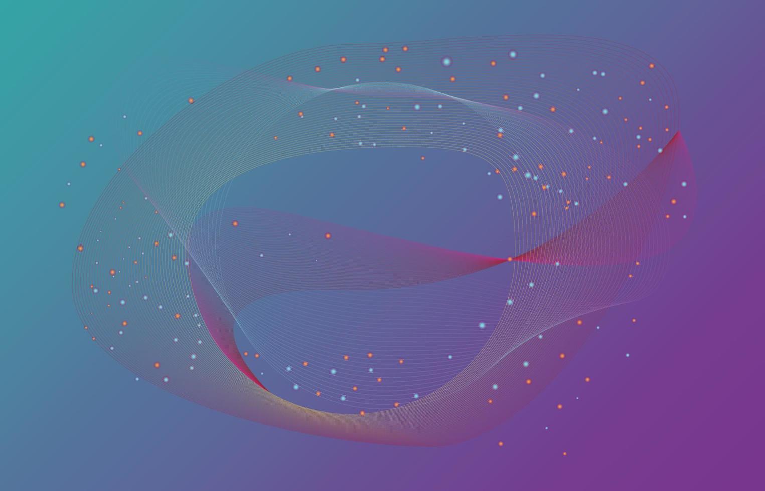 Abstract Cyan And Purple Technology Gradient Lines Background With Stars vector