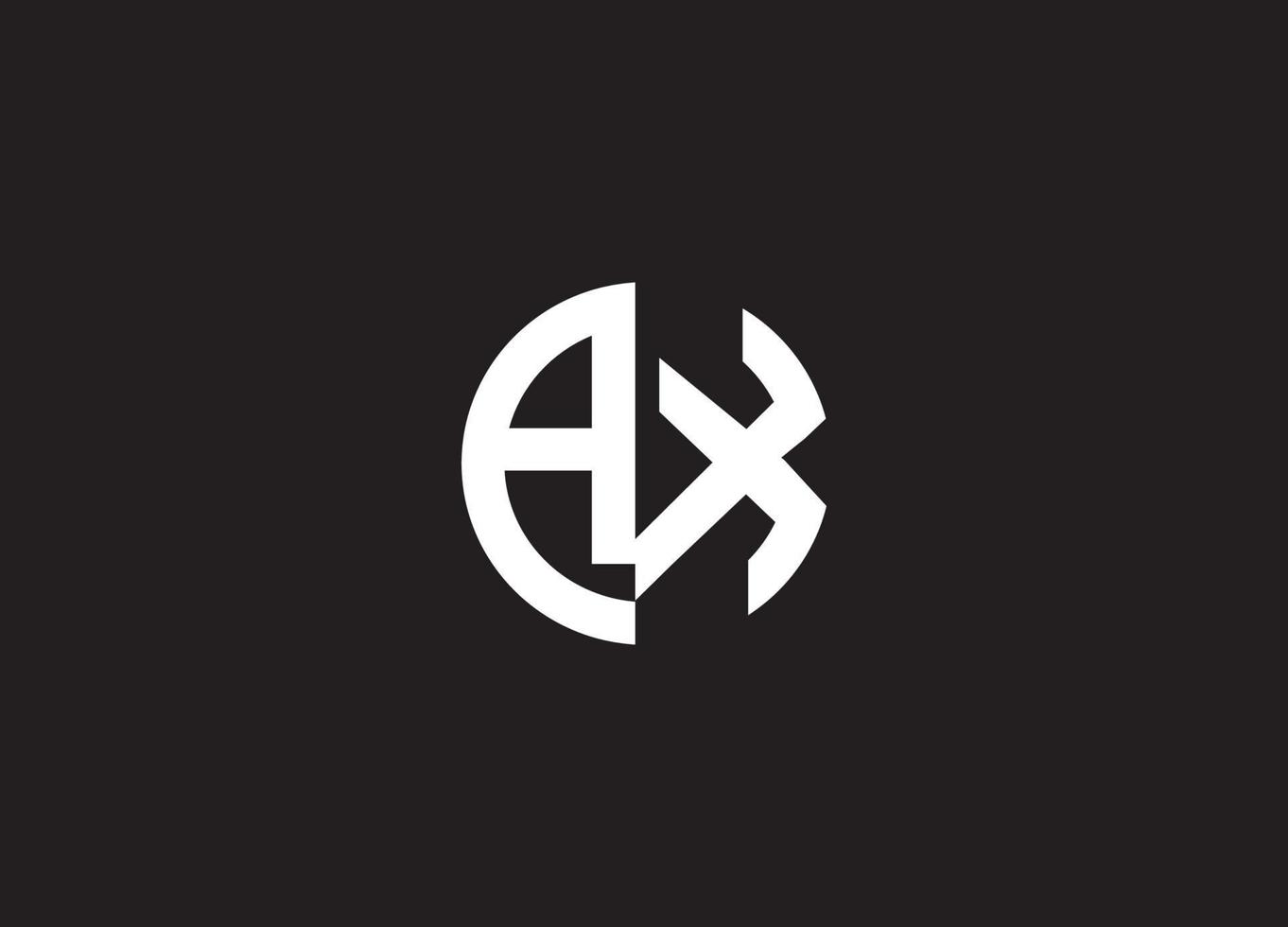 Initial A X minimalist modern logo identity vector