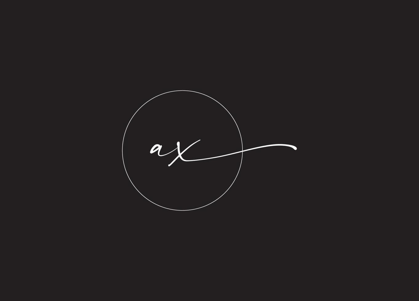 Initial A X minimalist modern logo identity vector