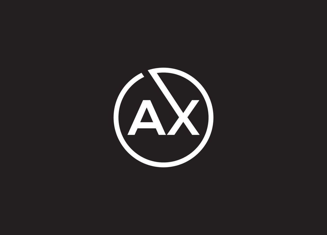 Initial A X minimalist modern logo identity vector