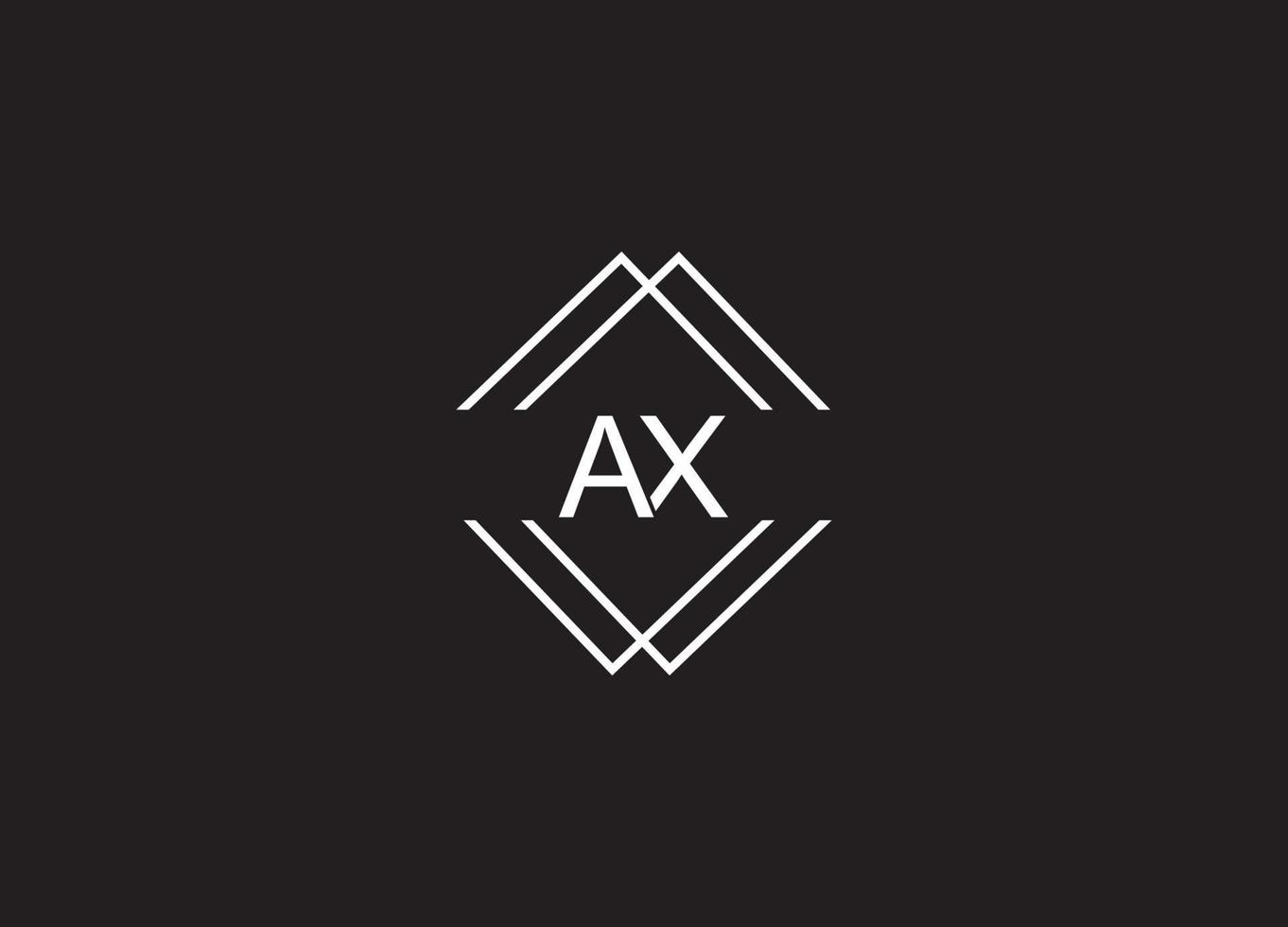 Initial A X minimalist modern logo identity vector