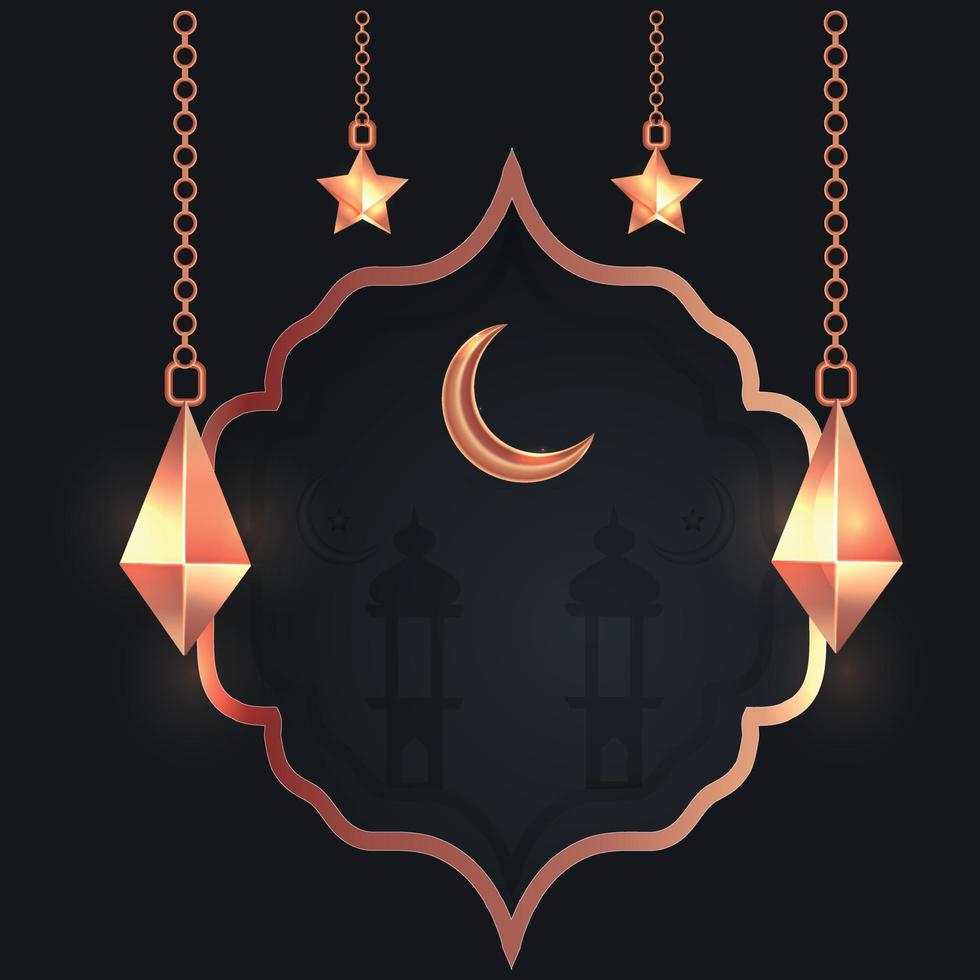 Islamic 3D elements for decoration vector