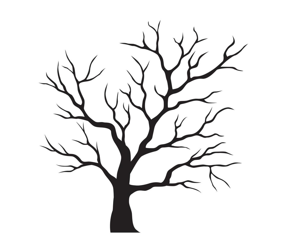 Shape Of Black Tree Without Leaves Vector Outline Illustration Plant Shape Of Black Tree Without Leaves Vector Outline Illustration Plant