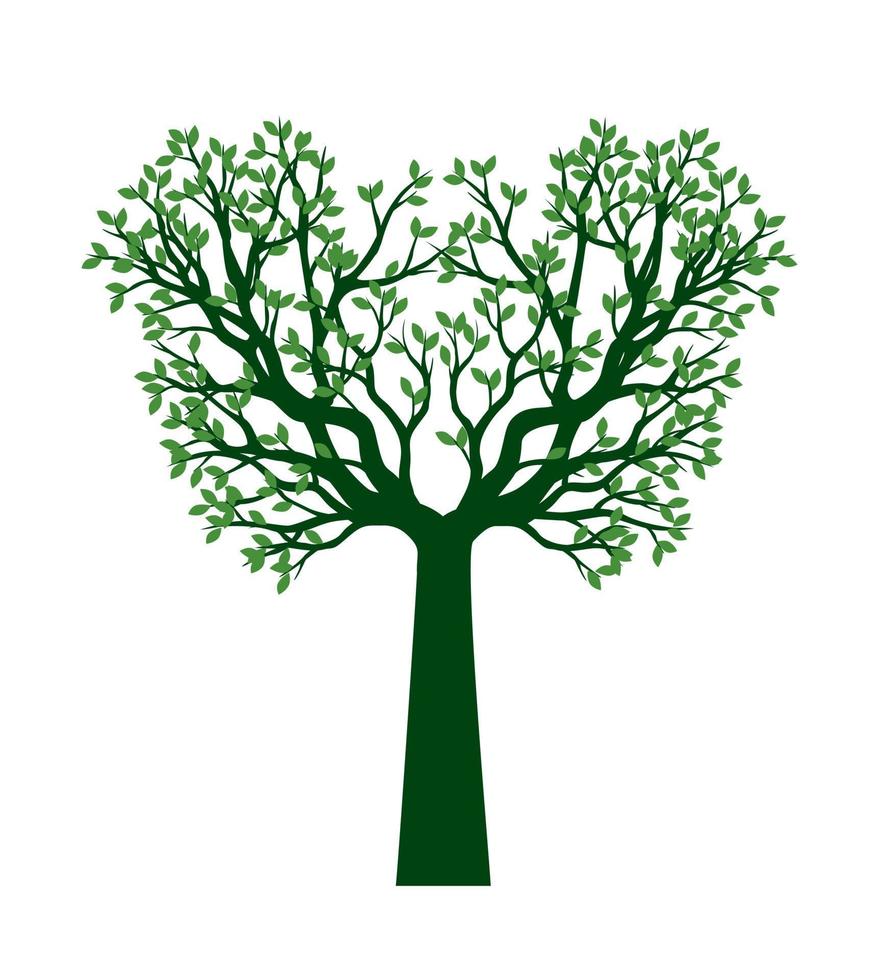 forma de verde árbol con hojas. vector contorno ilustración.