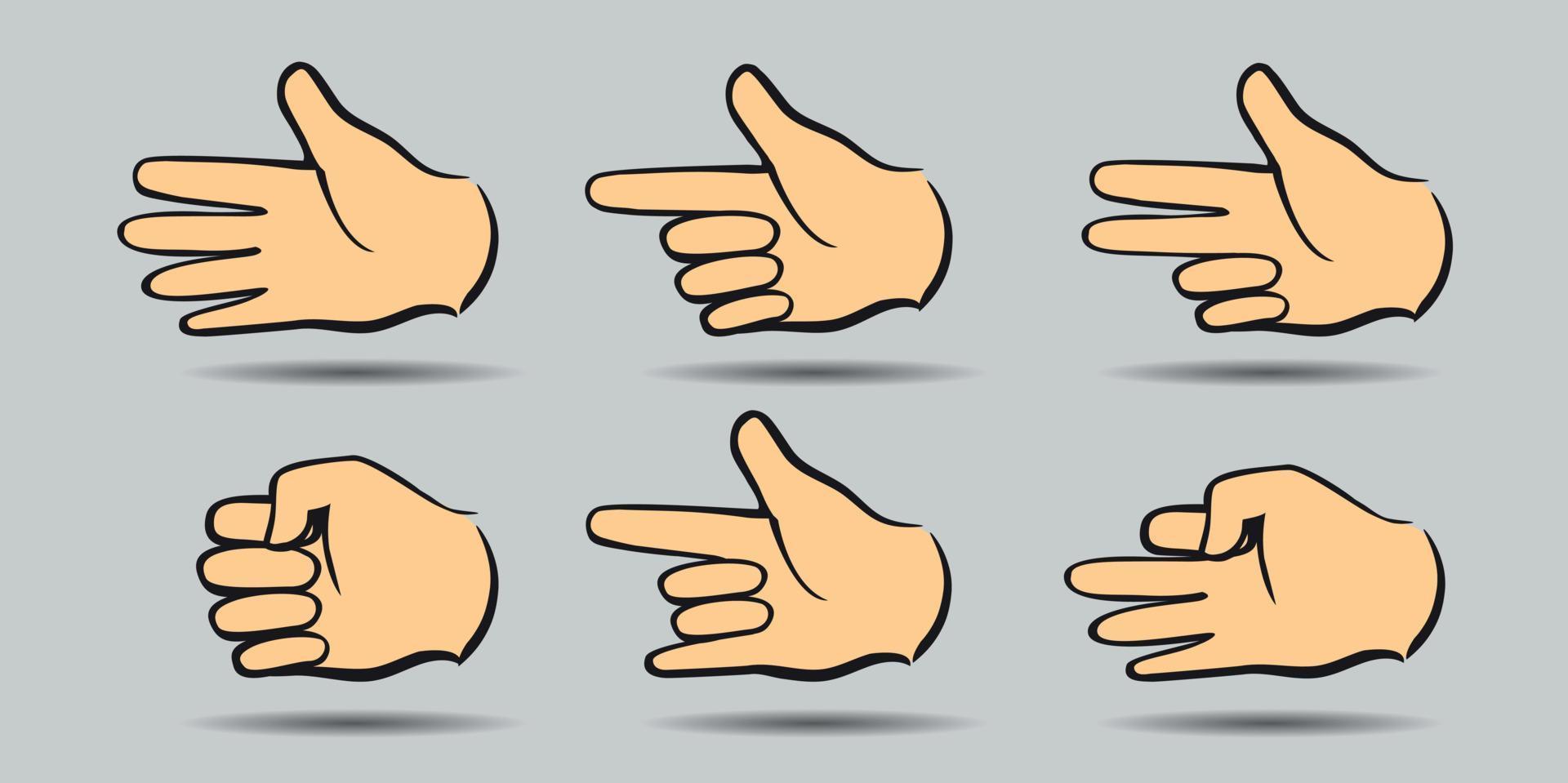 Set hands on white background. Vector Illustration.