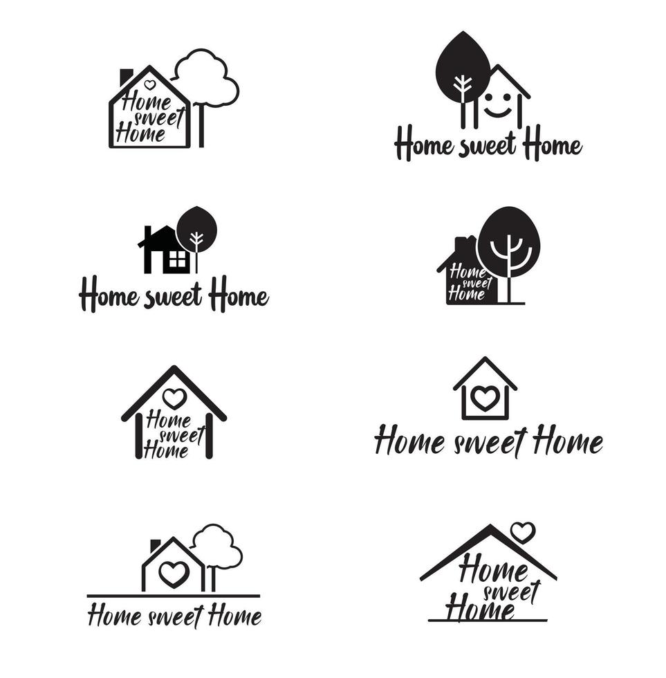 Set icons for web and identity HOME SWEET HOME logo. Vector outline Icon.