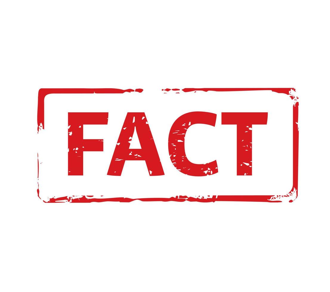Red stamp and text FACT. Vector Illustration.
