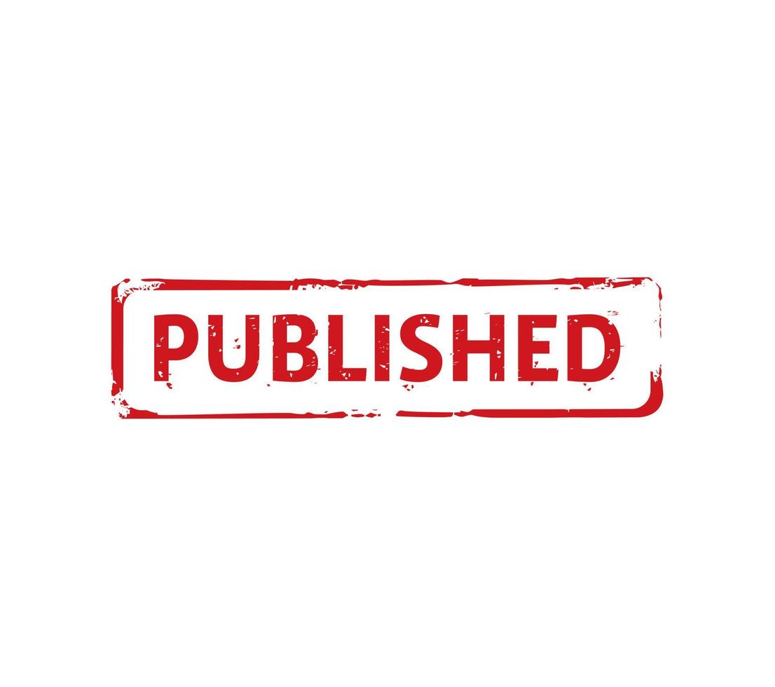 Red stamp PUBLISHED. Vector Illustration.