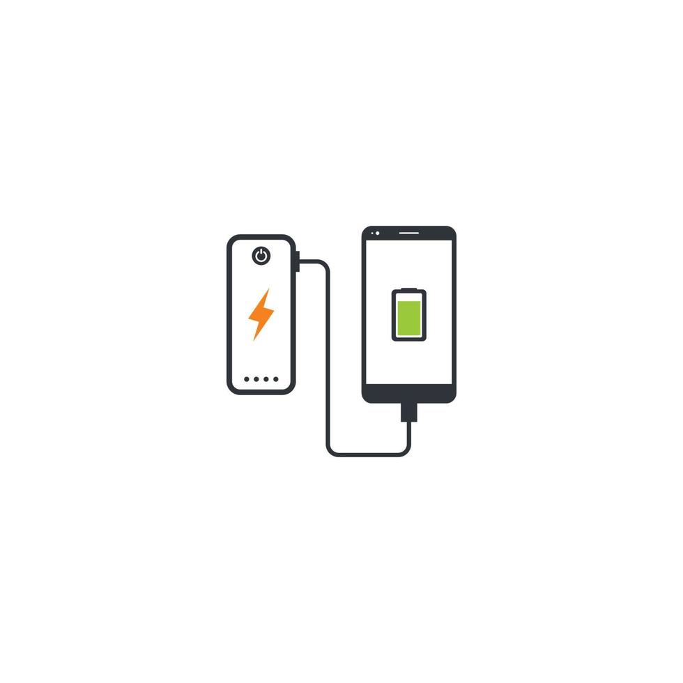 conected powerbank to gadget vector icon illustration design