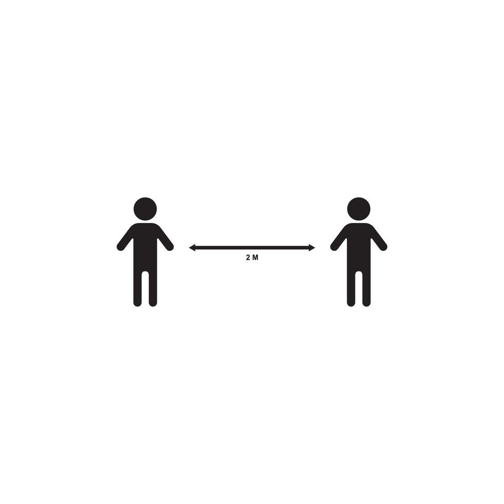 Social distancing icon for protecting against virus concept illustration vector
