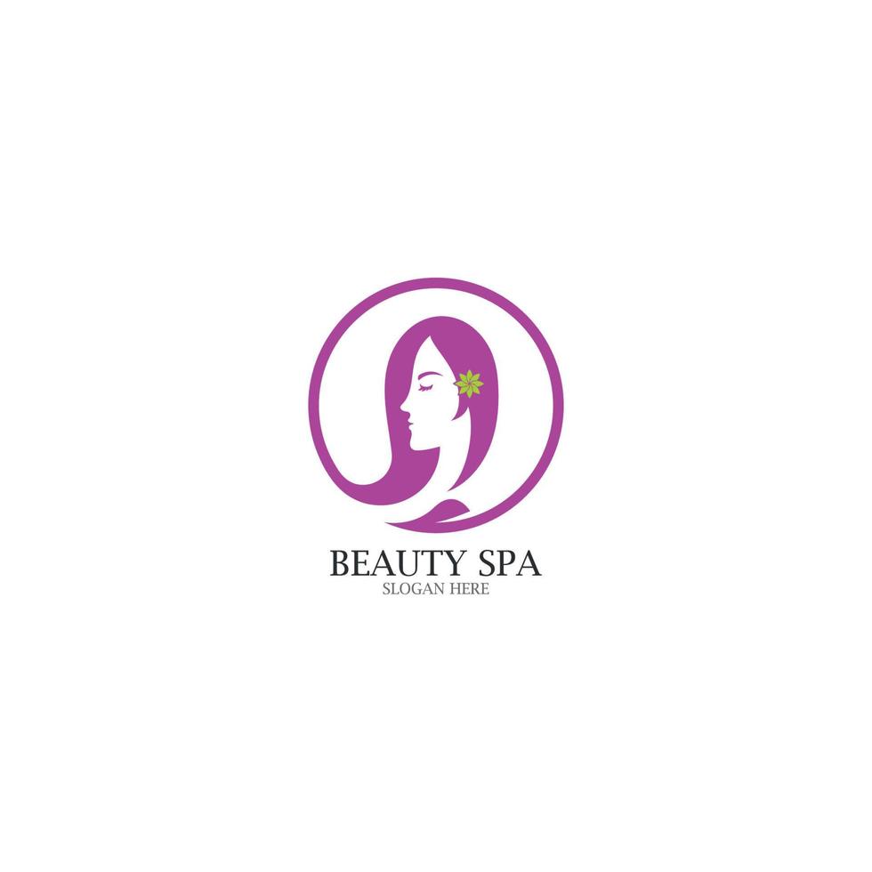 belleza spa y belleza piel cuidado logo vector icono modelo