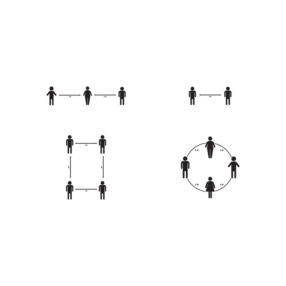 Social distancing icon for protecting against virus concept illustration vector