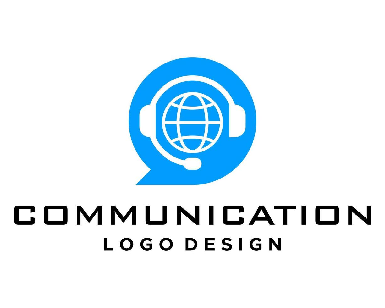 International communication information technology logo design. vector