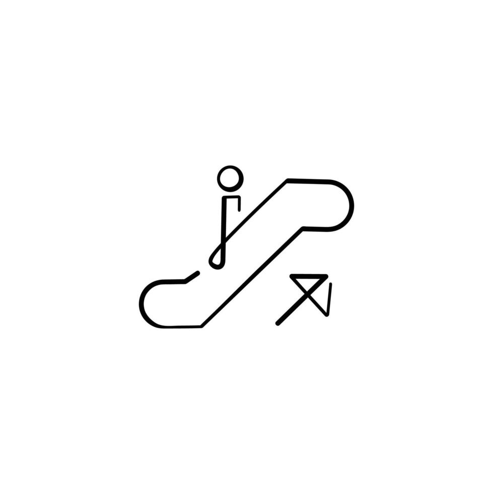 Escalator Line Style Icon Design vector