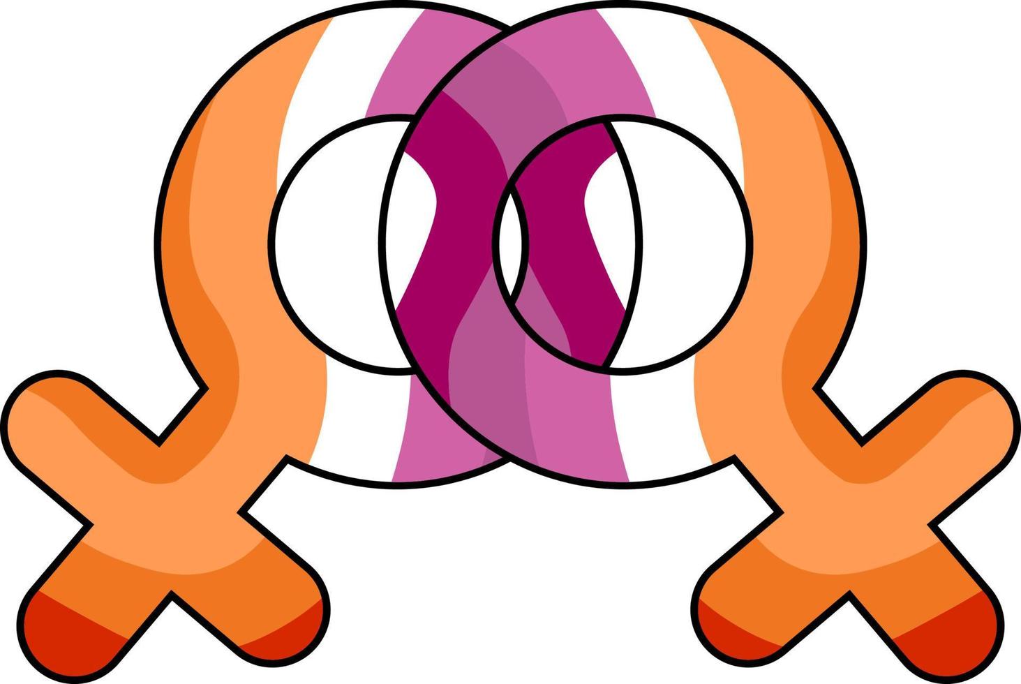 lesbiana género símbolo. lgbtq comunidad. orgullo mes. vector