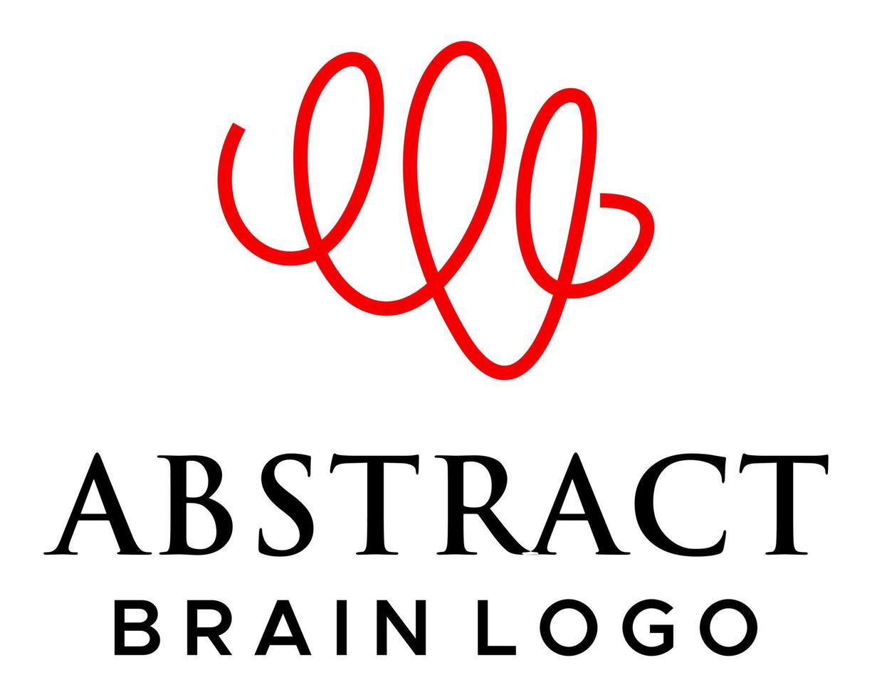 Simple geometric abstract brain logo design. vector