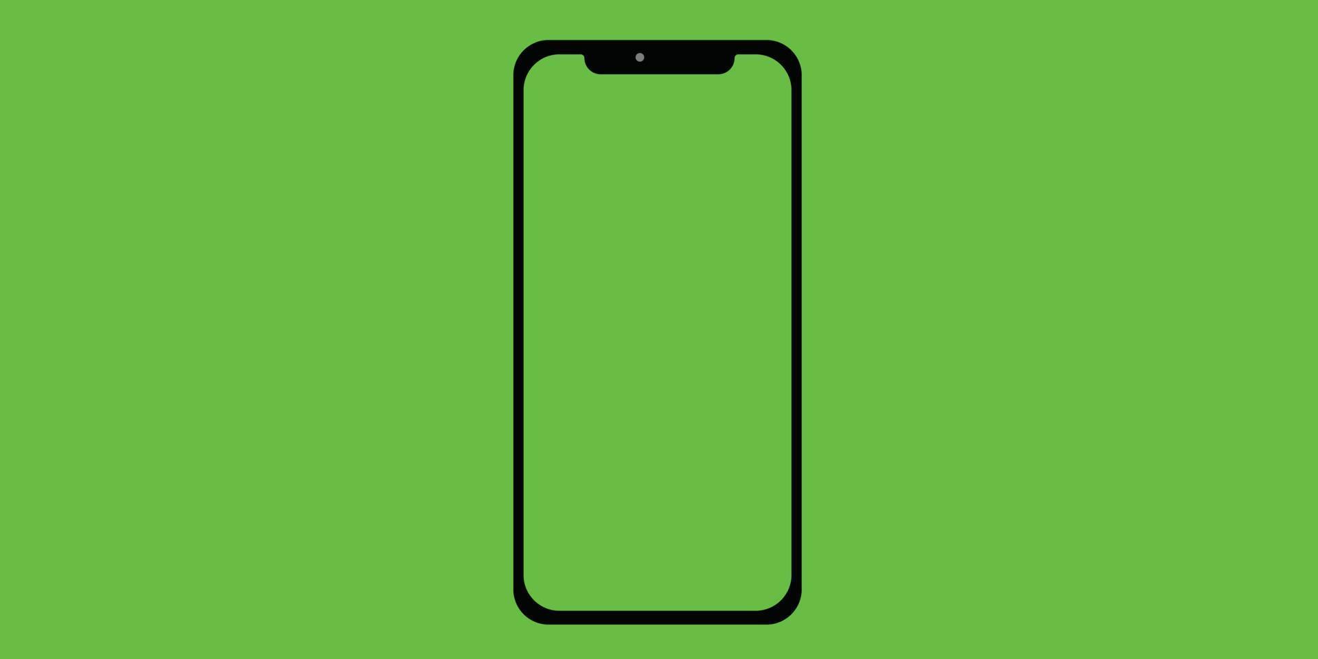 Phone with green screen chroma key background. Vector illustration