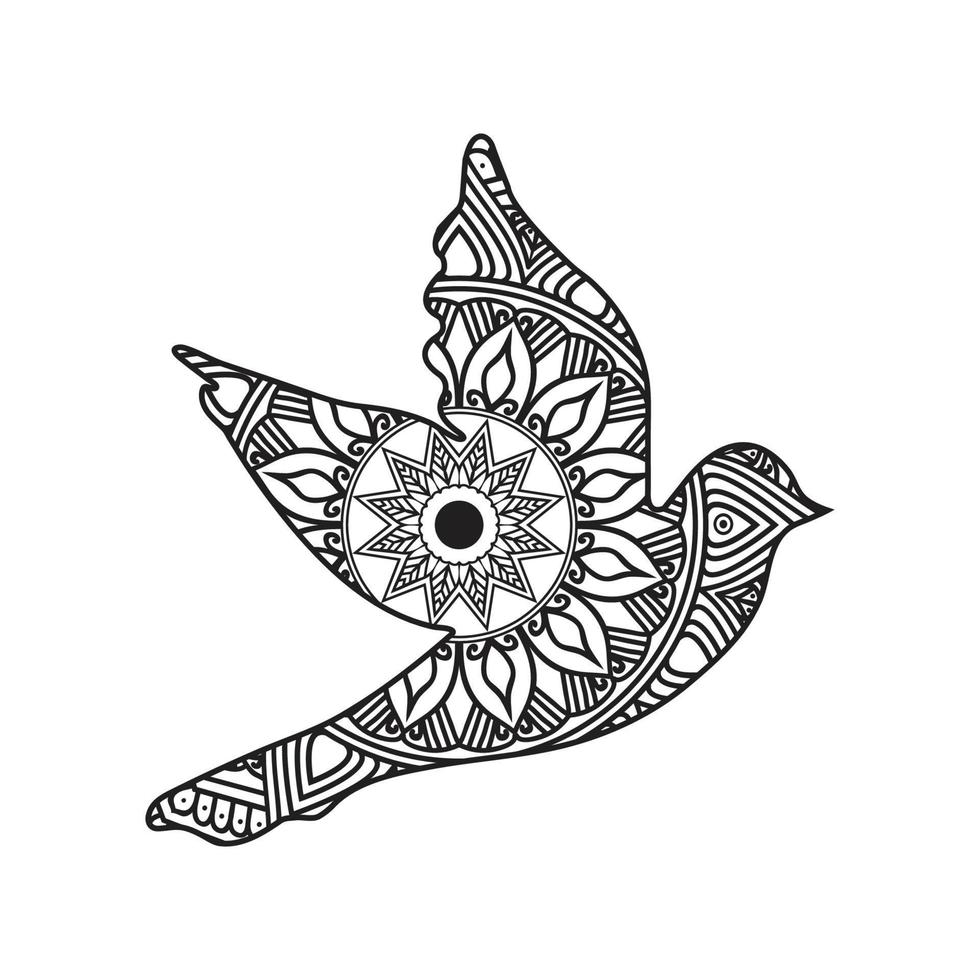 Animal Mandala Coloring Page for kids vector