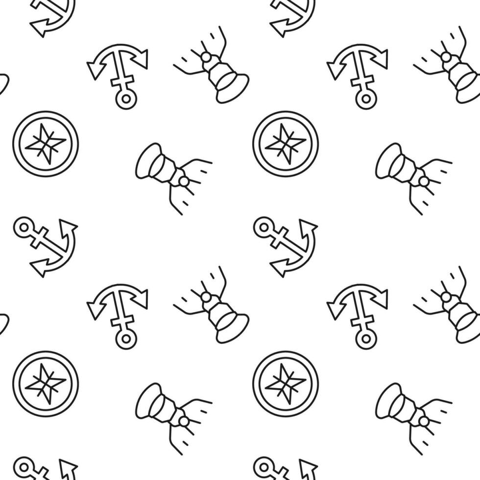 Seamless pattern of radar, captain, anchor. Suitable for shops, web sites and applications, media, backgrounds vector