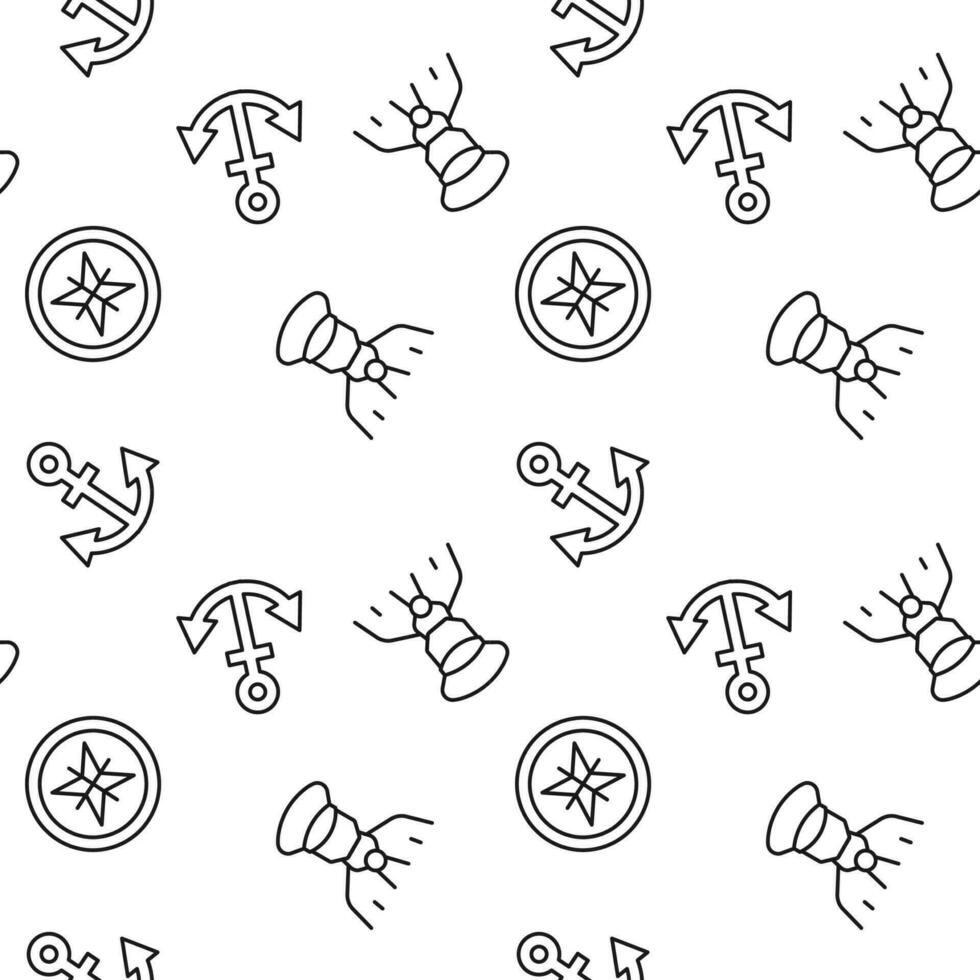 Seamless pattern of radar, captain, anchor. Suitable for shops, web sites and applications, media, backgrounds vector