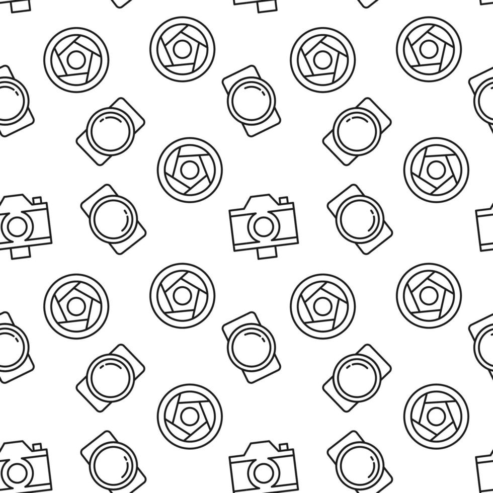 Photo Camera and Camera Shutter Seamless Pattern for Printing and Wrapping vector