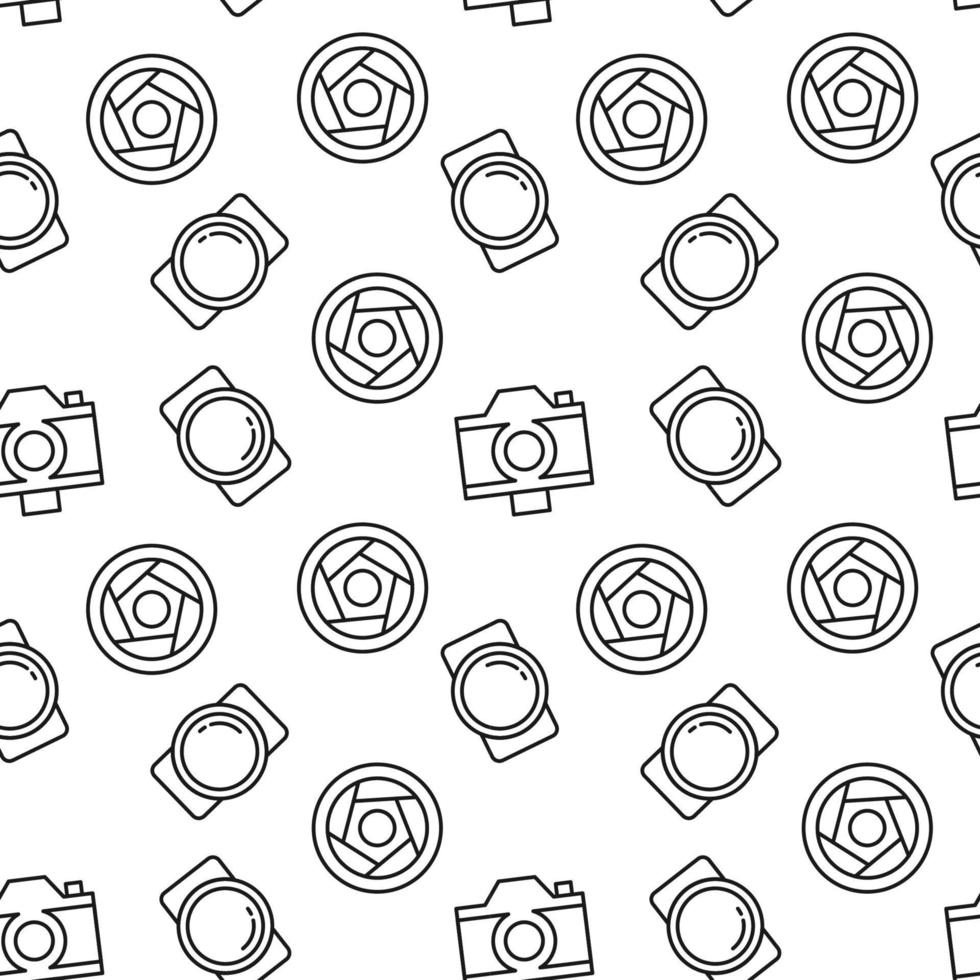 Photo Camera and Camera Shutter Seamless Pattern for Printing and Wrapping vector