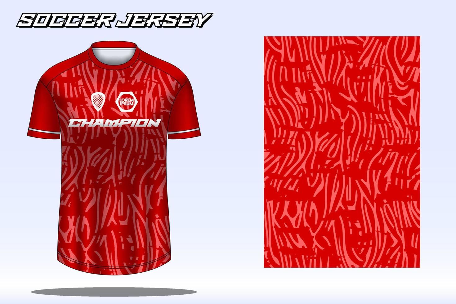 Soccer jersey sport t-shirt design mockup for football club vector