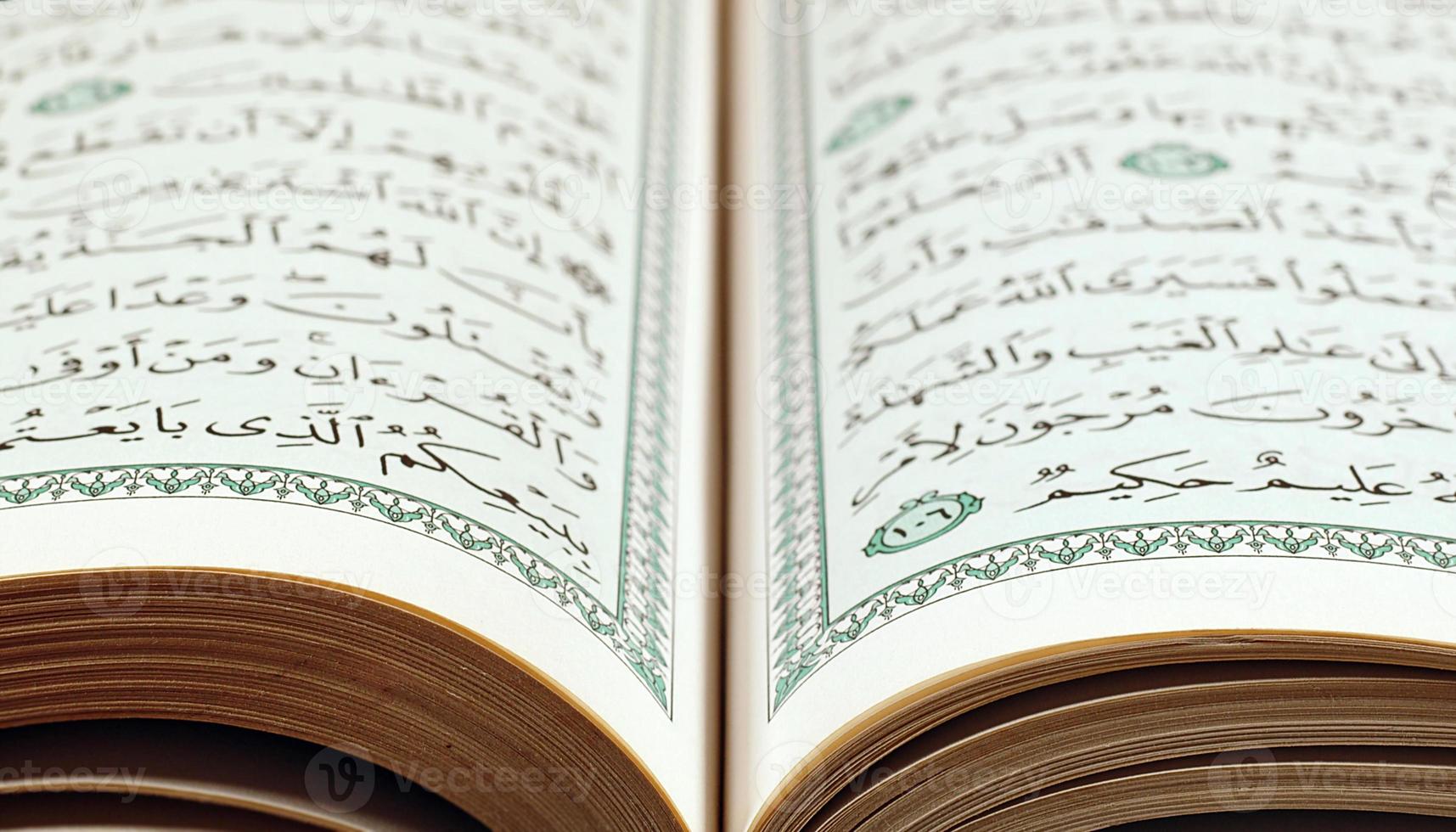 Quran the holy book of muslim religion photo