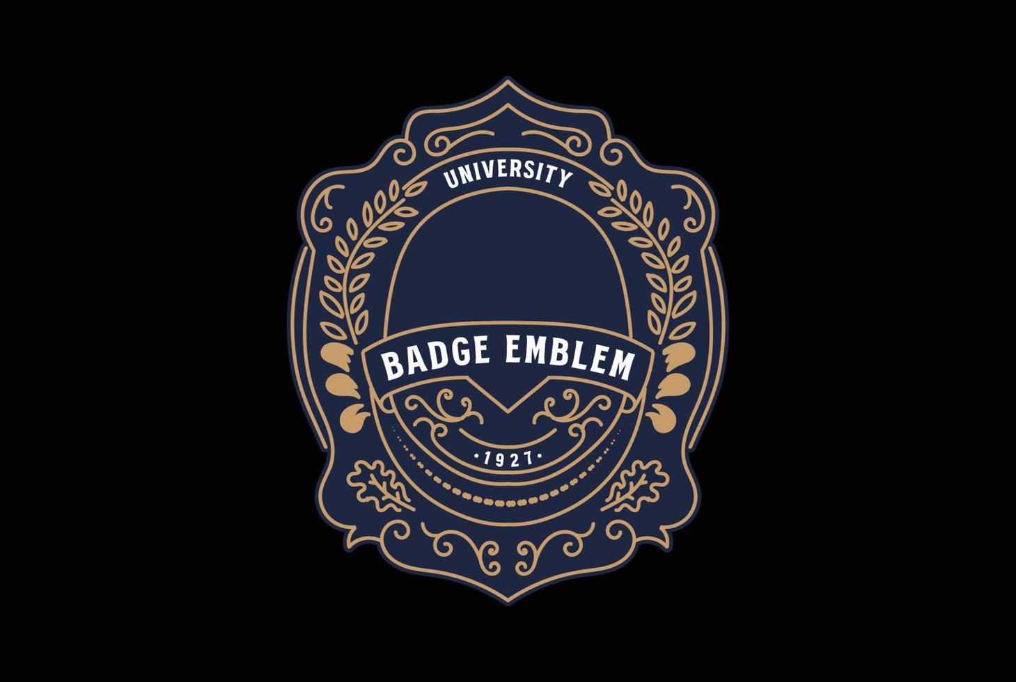 Vintage Retro University Campus Collage Education Badge Emblem Label Logo Design vector