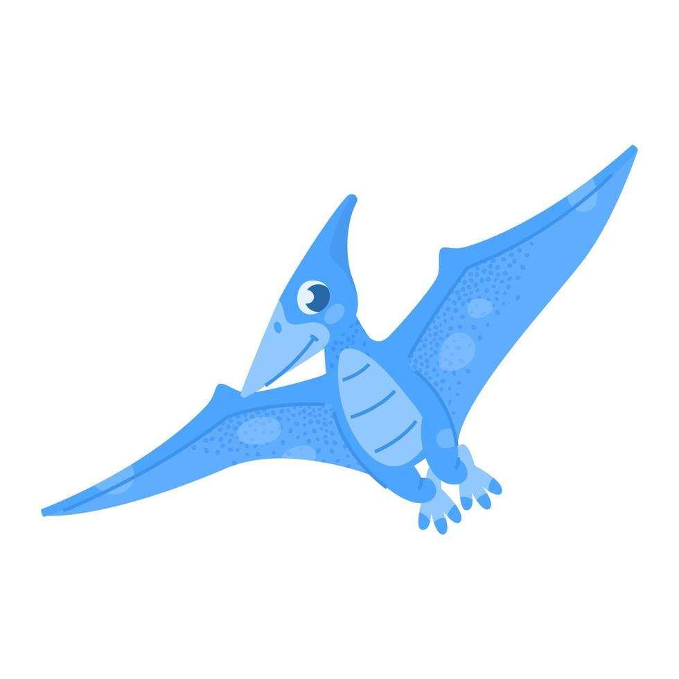 linda dibujos animados bebé dinosaurio personaje, volador pterodáctilo. vector