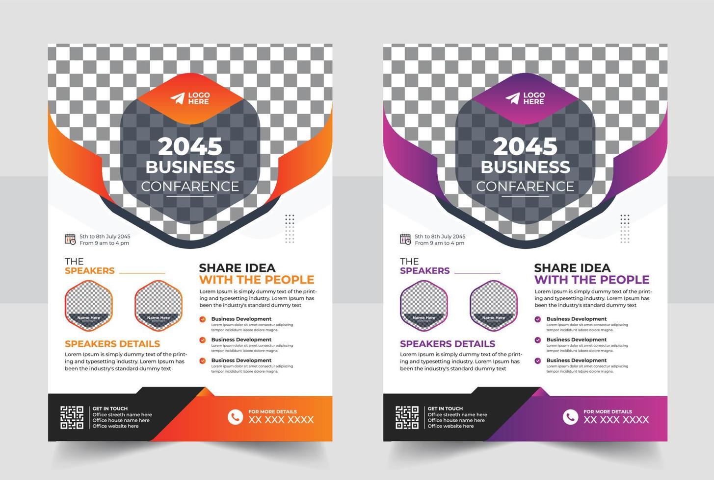 Business conference flyer design template vector